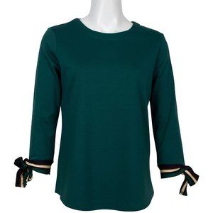 Melissa Paige Crew Neck 3/4 Sleeve Tie Detail Jersey Top